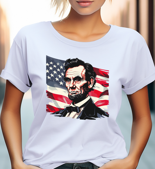 Abraham Lincoln-USA Flag - 4th of July - DTF Transfer