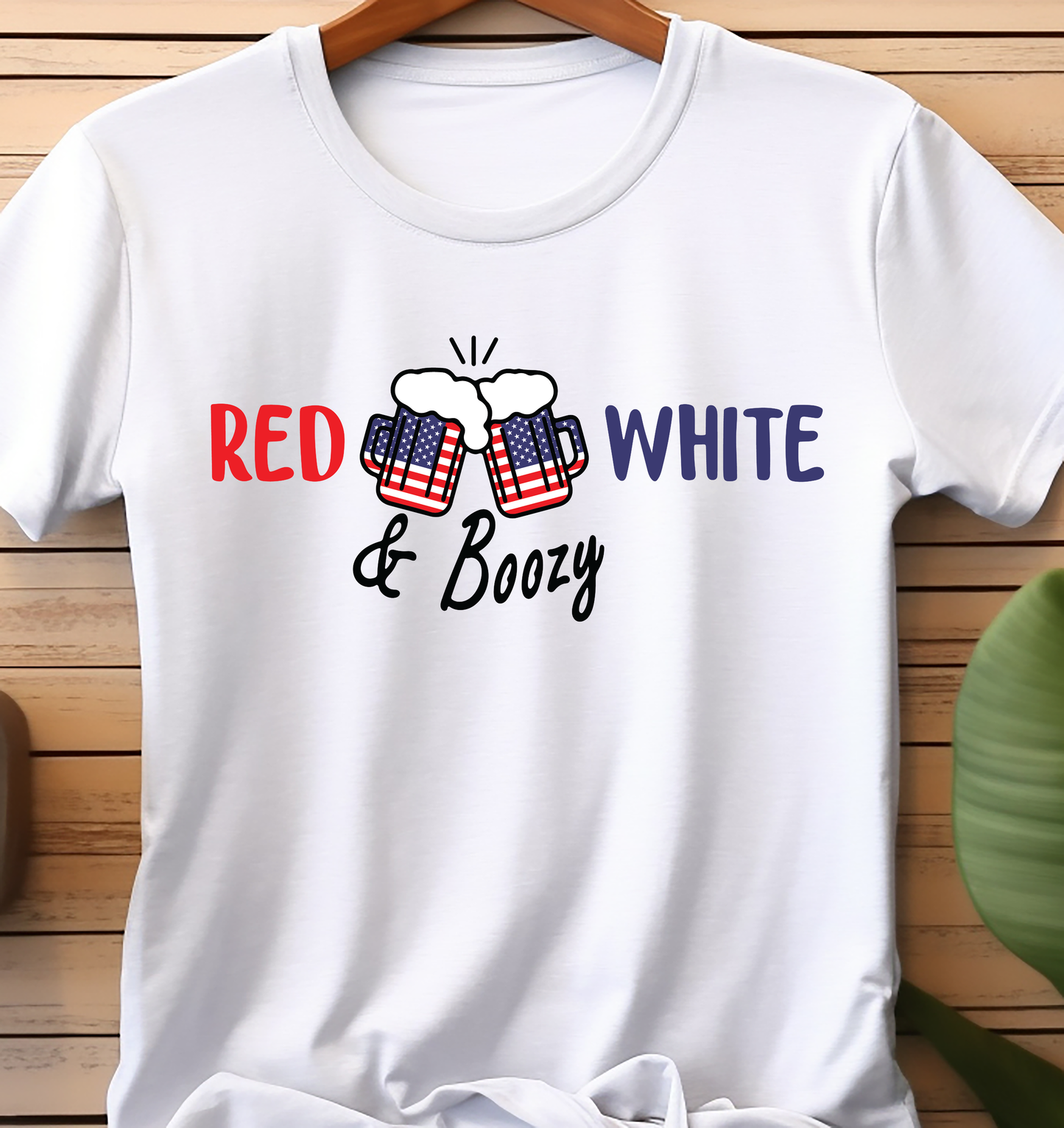 Red White and Boozy-Cup USA Flag  - 4th of July - DTF Transfer