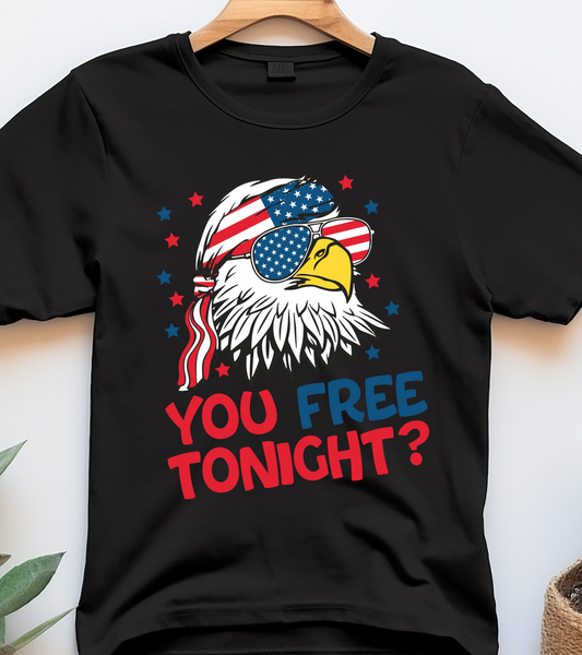 You Free Tonight?-Eagle With USA Flag  - 4th of July - DTF Transfer